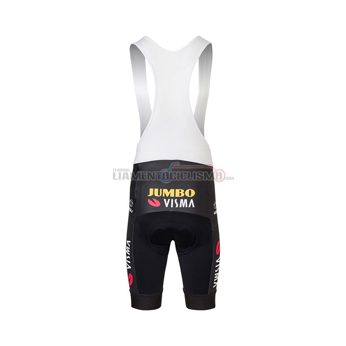 Abbigliamento Ciclismo Jumbo Visma Manica Corta 2022 Nero Giallo Rosso
